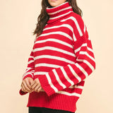 STRIPE TURTLE NECK SWEATER