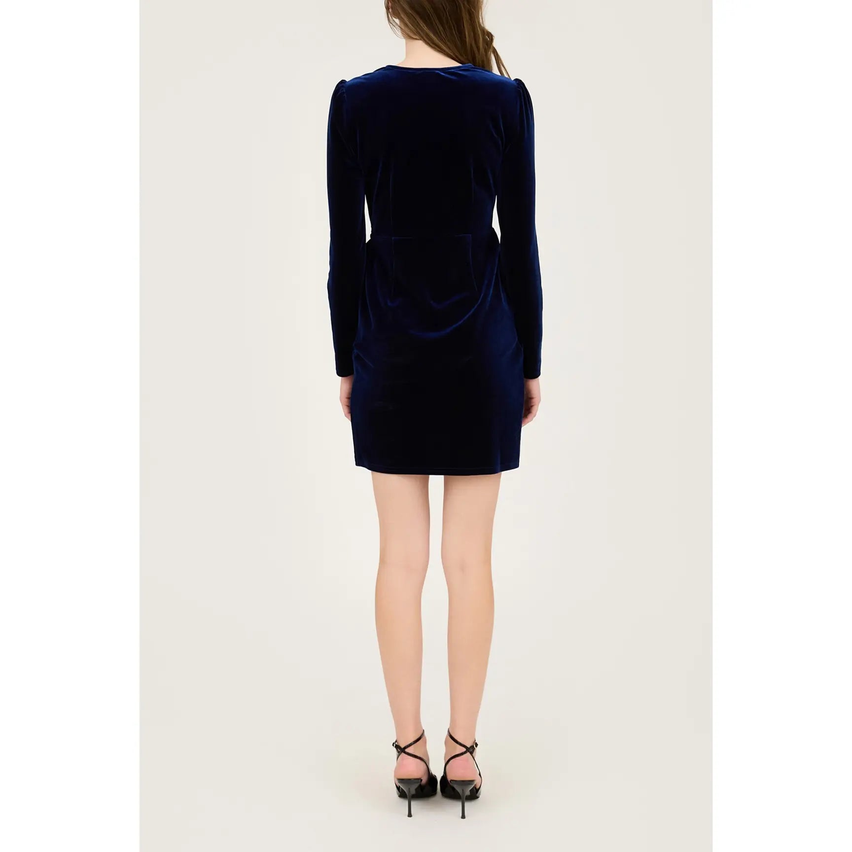VELVET LONG SLEEVE WRAP MINI