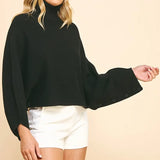 TURTLE NECK RAGLAN SLEEVE SWEATER