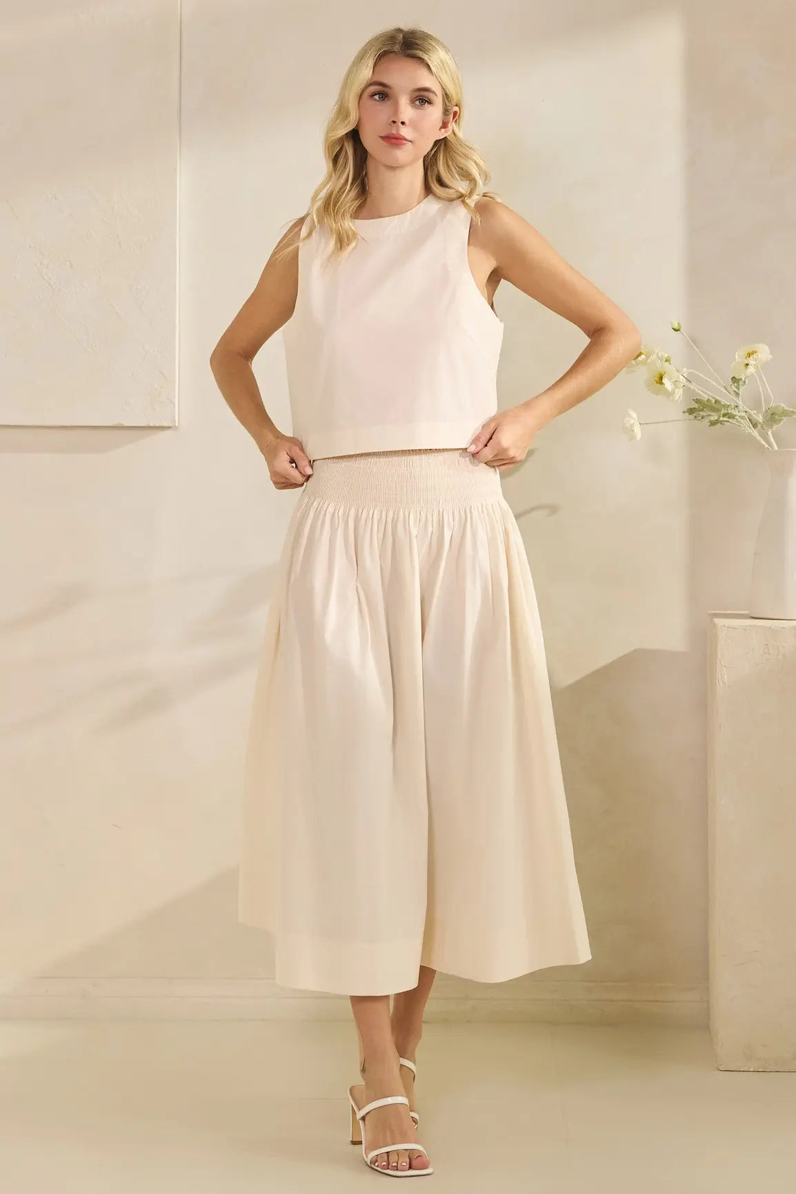 POPLIN CROP TANK TOP