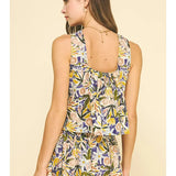FLORAL PRINT SLEEVELESS TOP