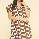 GEOMETRIC PRINT TUNIC MINI DRESS