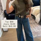 Olive Suede Top w/Buttons