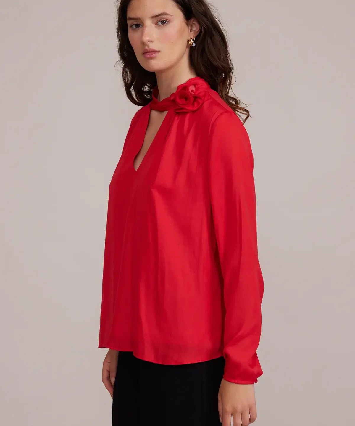 LEIGHTON HIGH NECK ROSE TOP