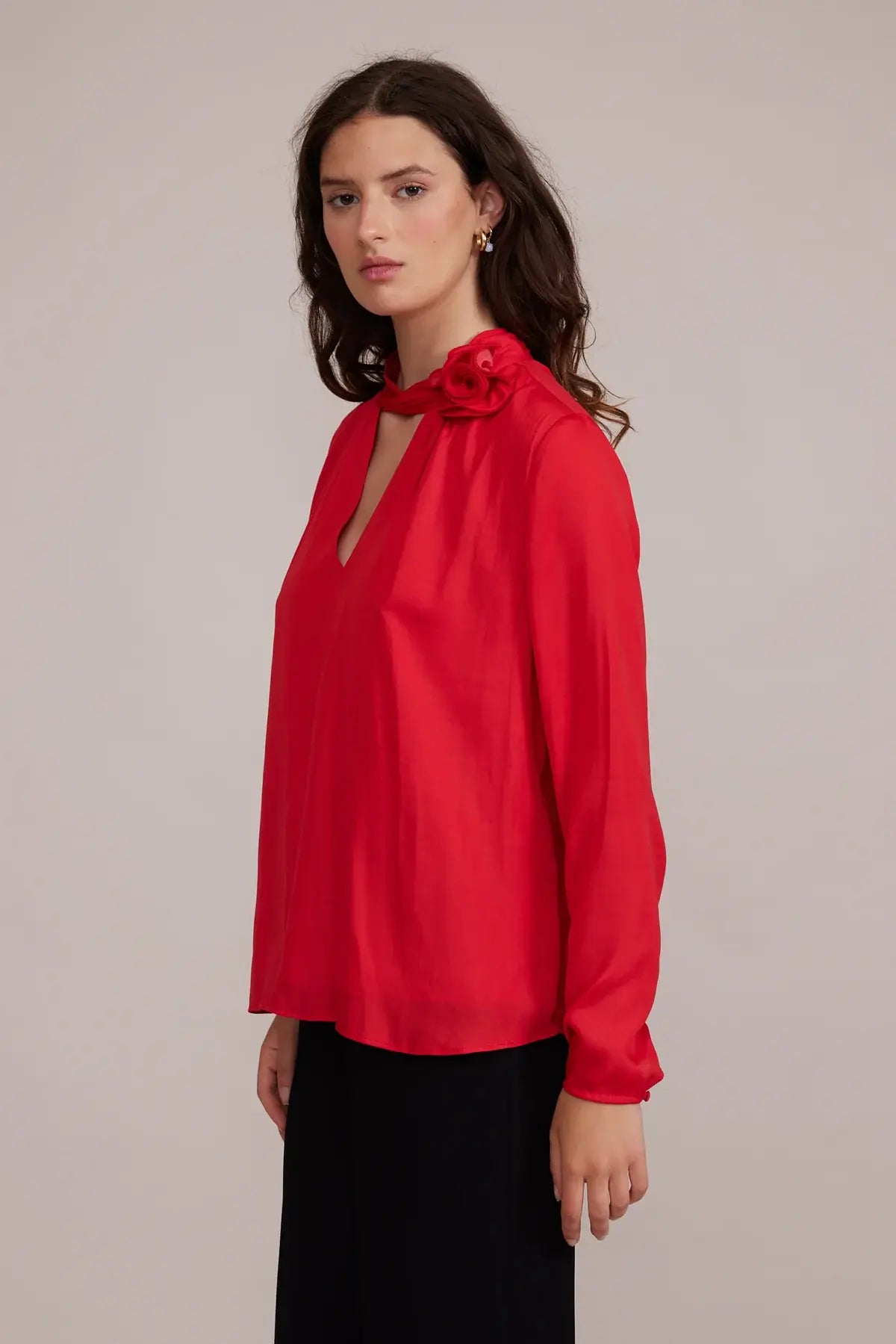 LEIGHTON HIGH NECK ROSE TOP
