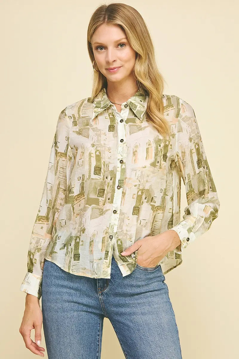FRENCH SCENIC PRINT TOP (additional colors)