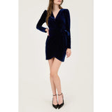VELVET LONG SLEEVE WRAP MINI