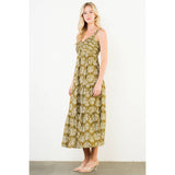 Pattern Detail Tiered Maxi Dress