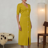 RIBBED KNIT SSLV MIDI