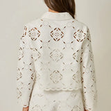 SCALLOP HEM EYELET JACKET