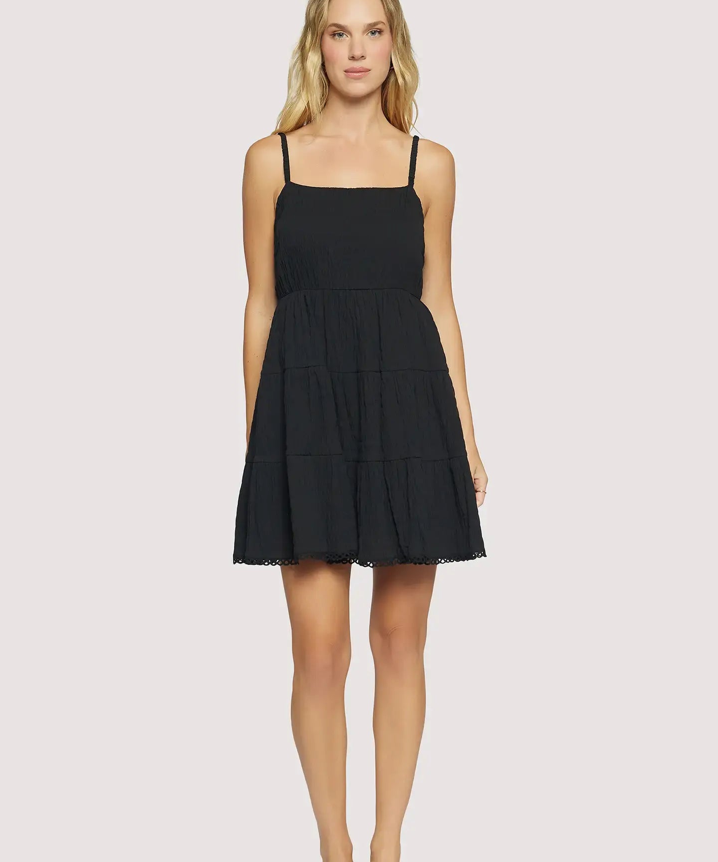 SPAGHETTI STRAP COTTON MINI DRESS