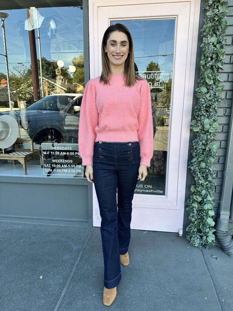 CREWNECK BUBBLE SLEEVE SWEATER