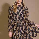 WOVEN JACQUARD MINI DRESS