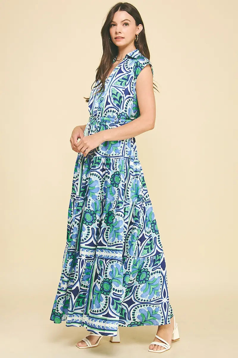 FLORAL TIERED MAXI DRESS