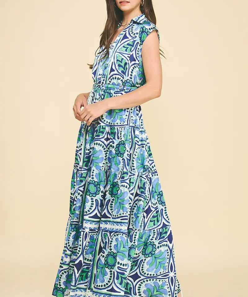 FLORAL TIERED MAXI DRESS