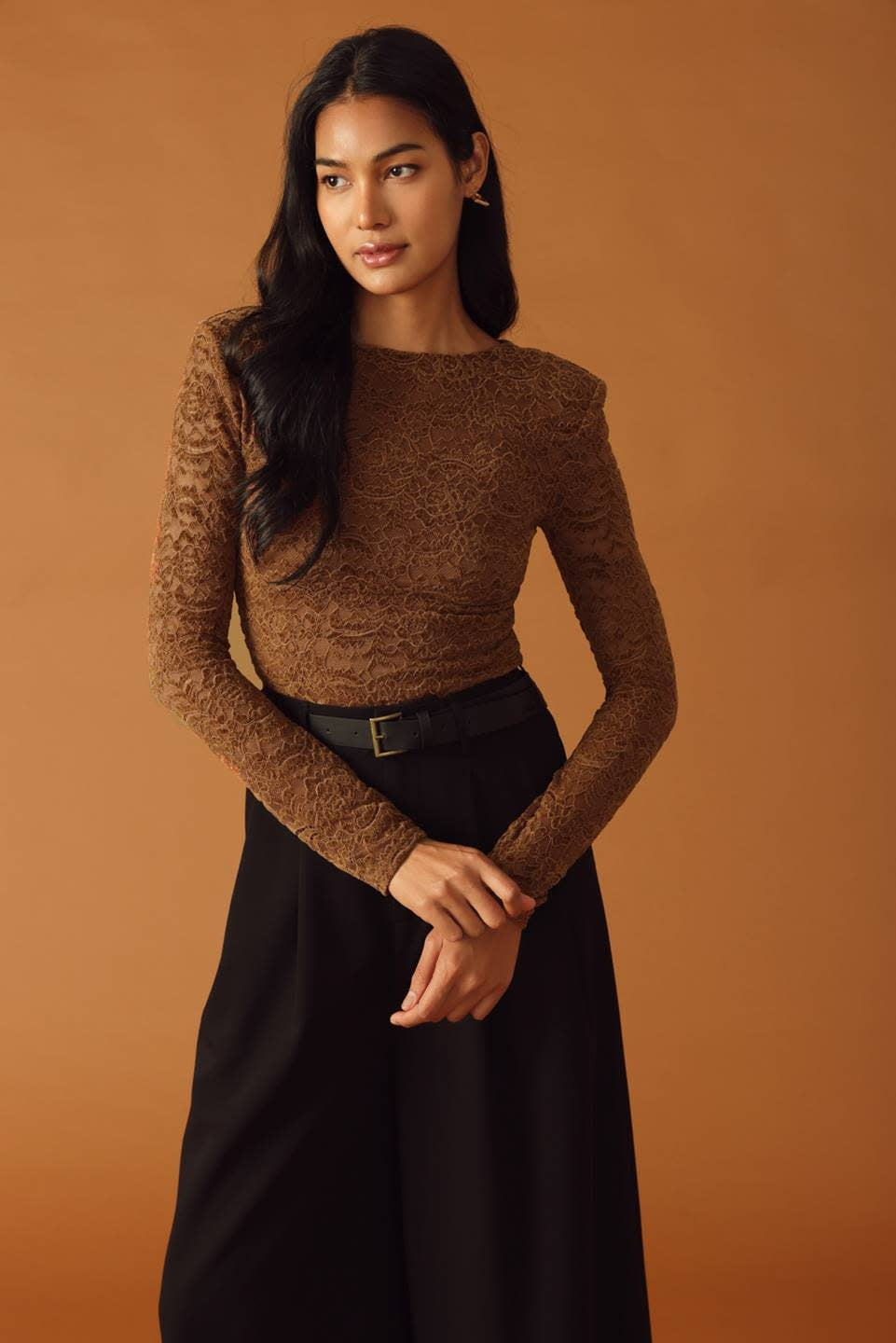 WOVEN LACE BODYSUIT