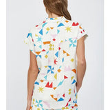 GEO PRINT SSLV BUTTON UP