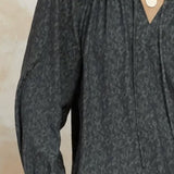 JACQUARD SELF TIE LSLV TOP