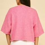 BUTTON DOWN SSLV SWEATER