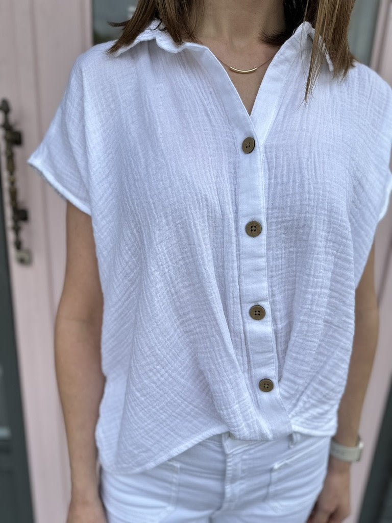 ALI FRONT KNOT GAUZE TOP