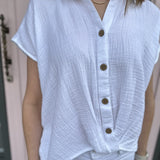 ALI FRONT KNOT GAUZE TOP