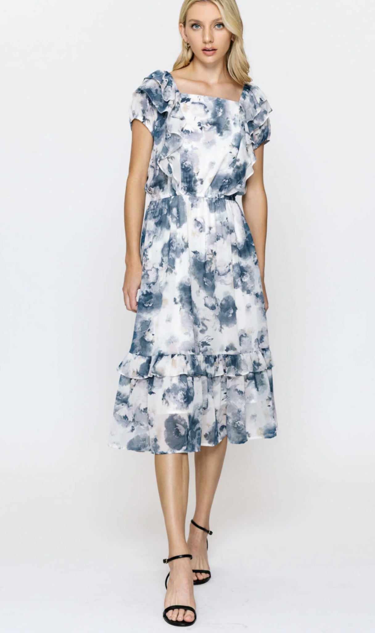 TIE DYE CHIFFON DRESS