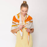 Abstract Pattern Printed Cashmere Triangle Shape Scarf