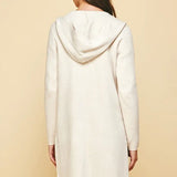 HOODED OPEN KNIT CARDIGAN