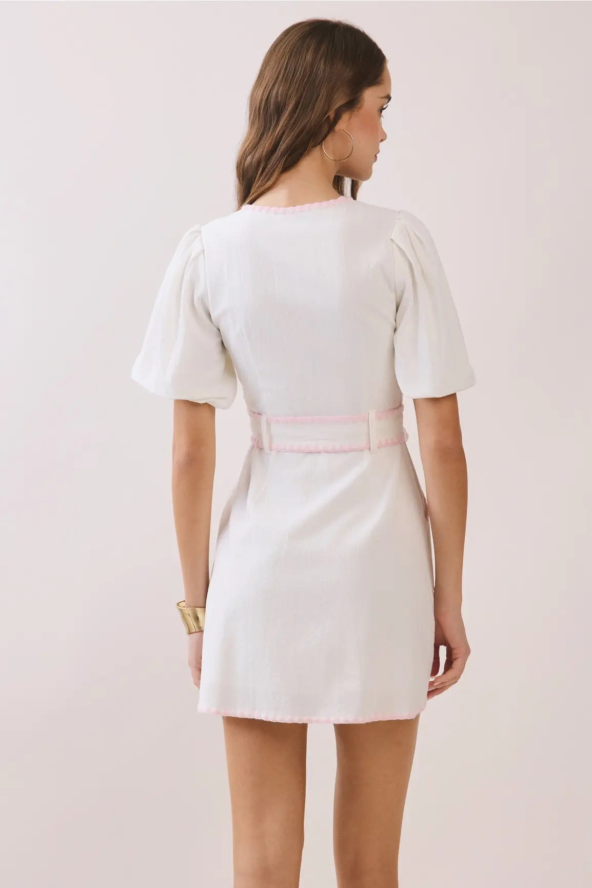 CONTRAST TRIM DETAIL ZIPPER MINI DRESS