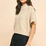 MOCK NECK SSLV SWEATER