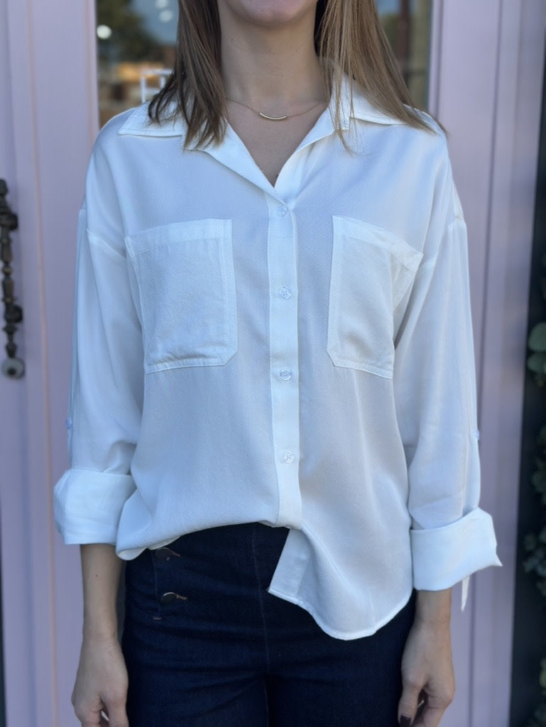 LUXE SATEEN BUTTON DOWN