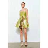 LIME FLORAL MINI DRESS