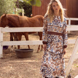 Printed Pleated Midi Skirt