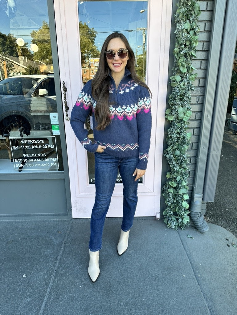 HALF ZIP KNIT SWEATER