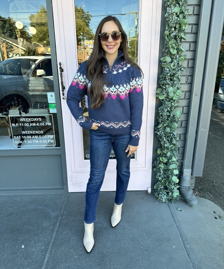 HALF ZIP KNIT SWEATER