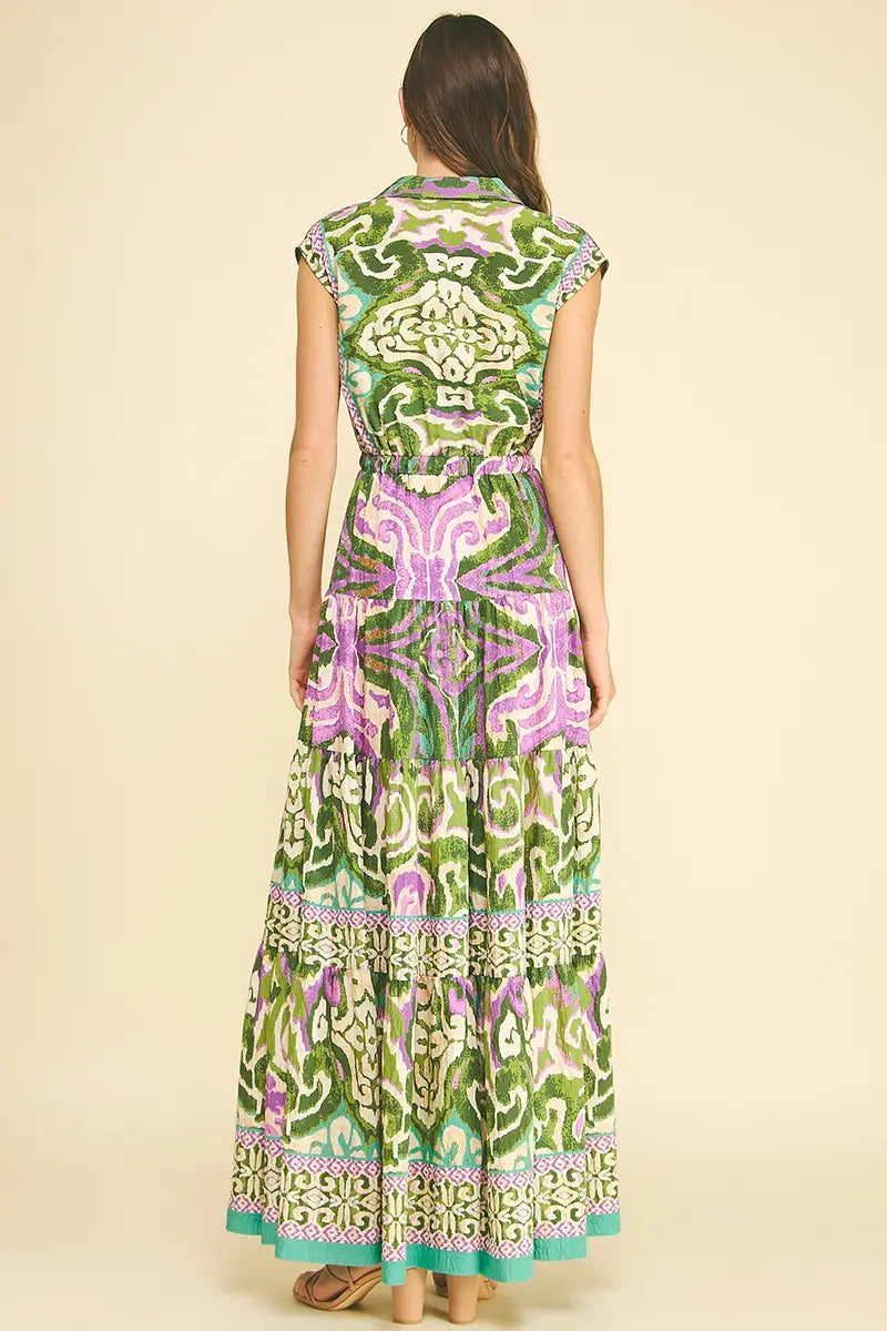 BOHEMIAN PATTERN SLVLESS MAXI