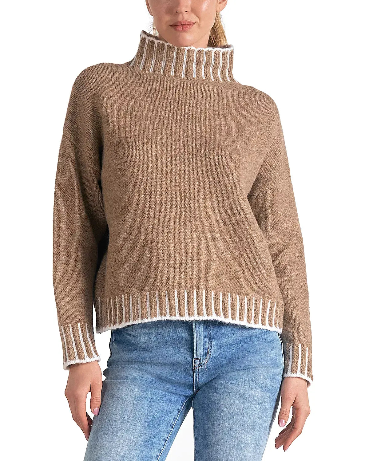 SWEATER W/STITCHING DETAIL