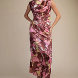 CAP SLEEVE MOCK NECK DRESS