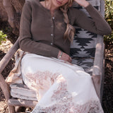 Mixed Lace Midi Skirt