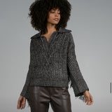 FRINGE DETAIL COLLAR SWEATER