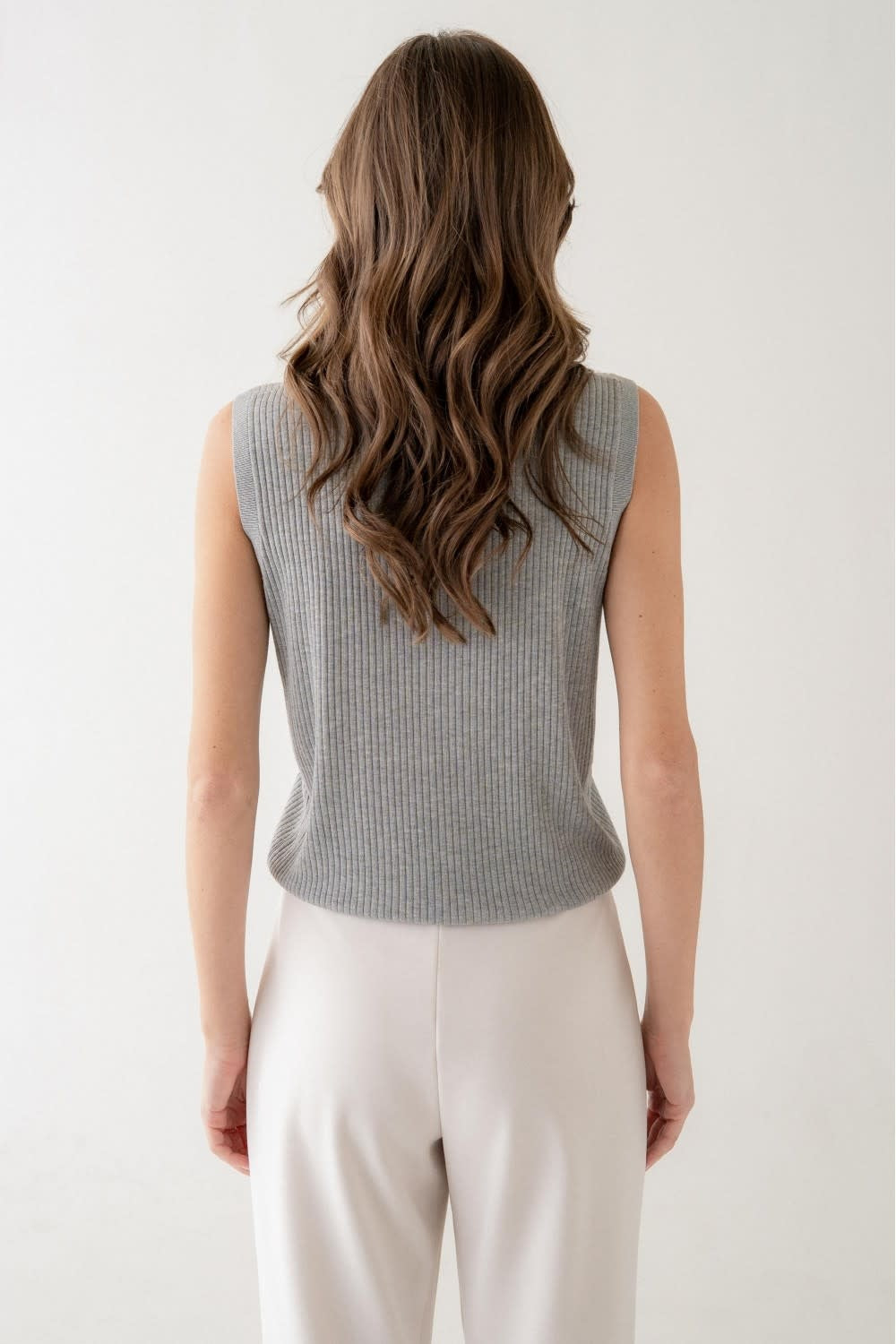 RIBBED SLVLESS KNIT TANK