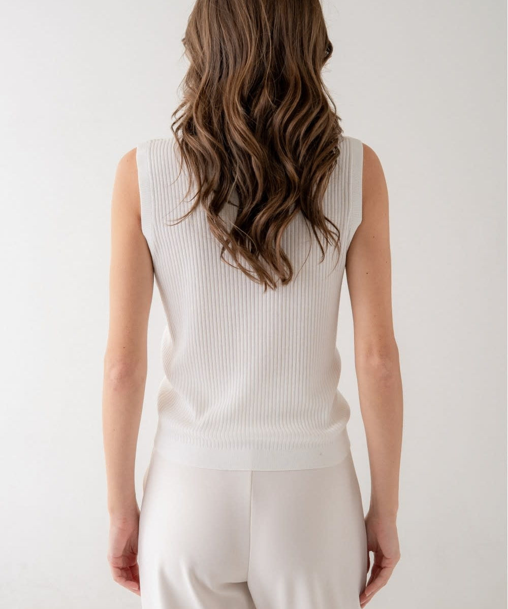 RIBBED SLVLESS KNIT TANK