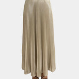 Metallic Pleat Silver Skirt