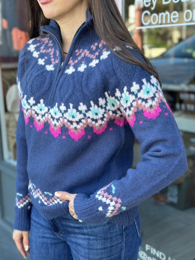 HALF ZIP KNIT SWEATER