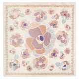 VINTAGE POPPY FLOWER TAUPE PRINT SILKY BANDANA