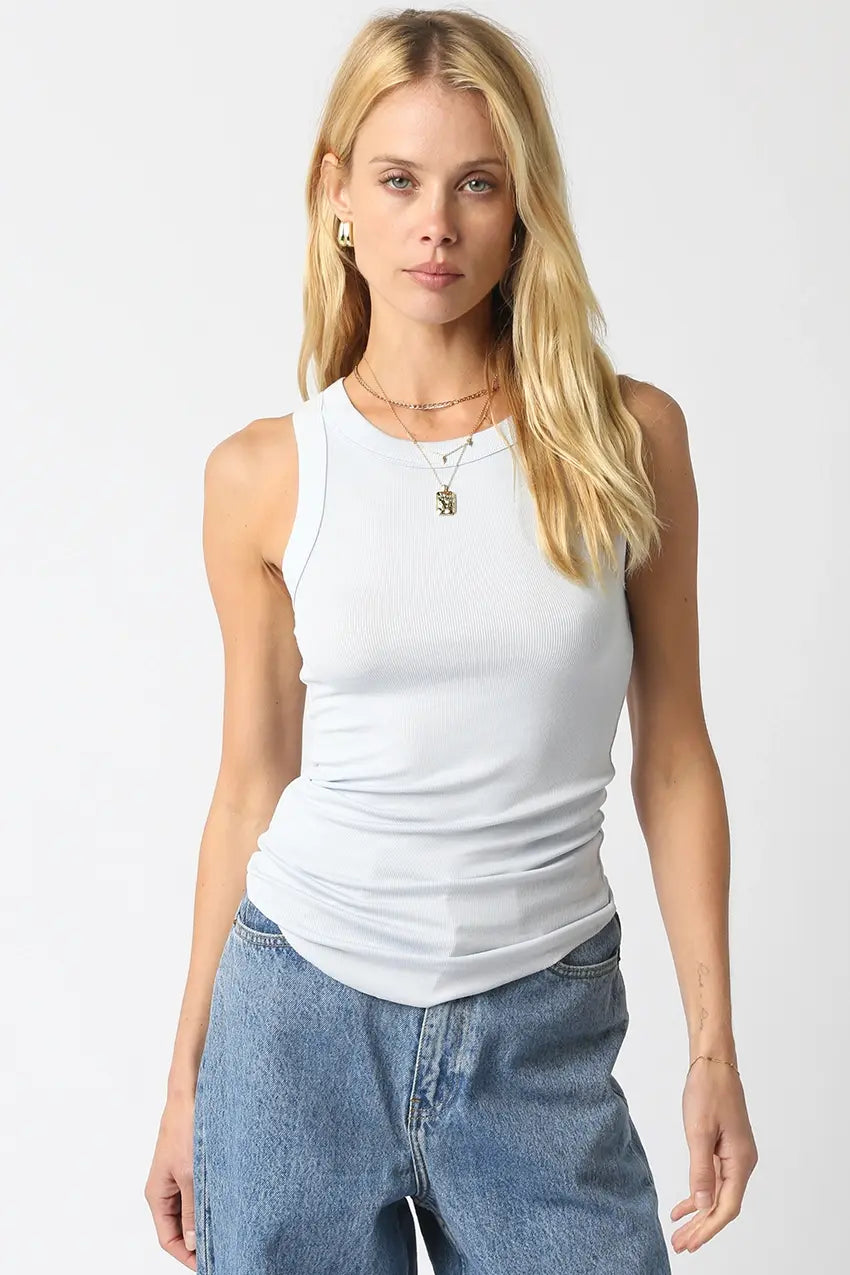 RIBBED HIGH SCOOP NECK TANK