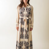 LSLV PRINT MAXI SHIRTDRESS