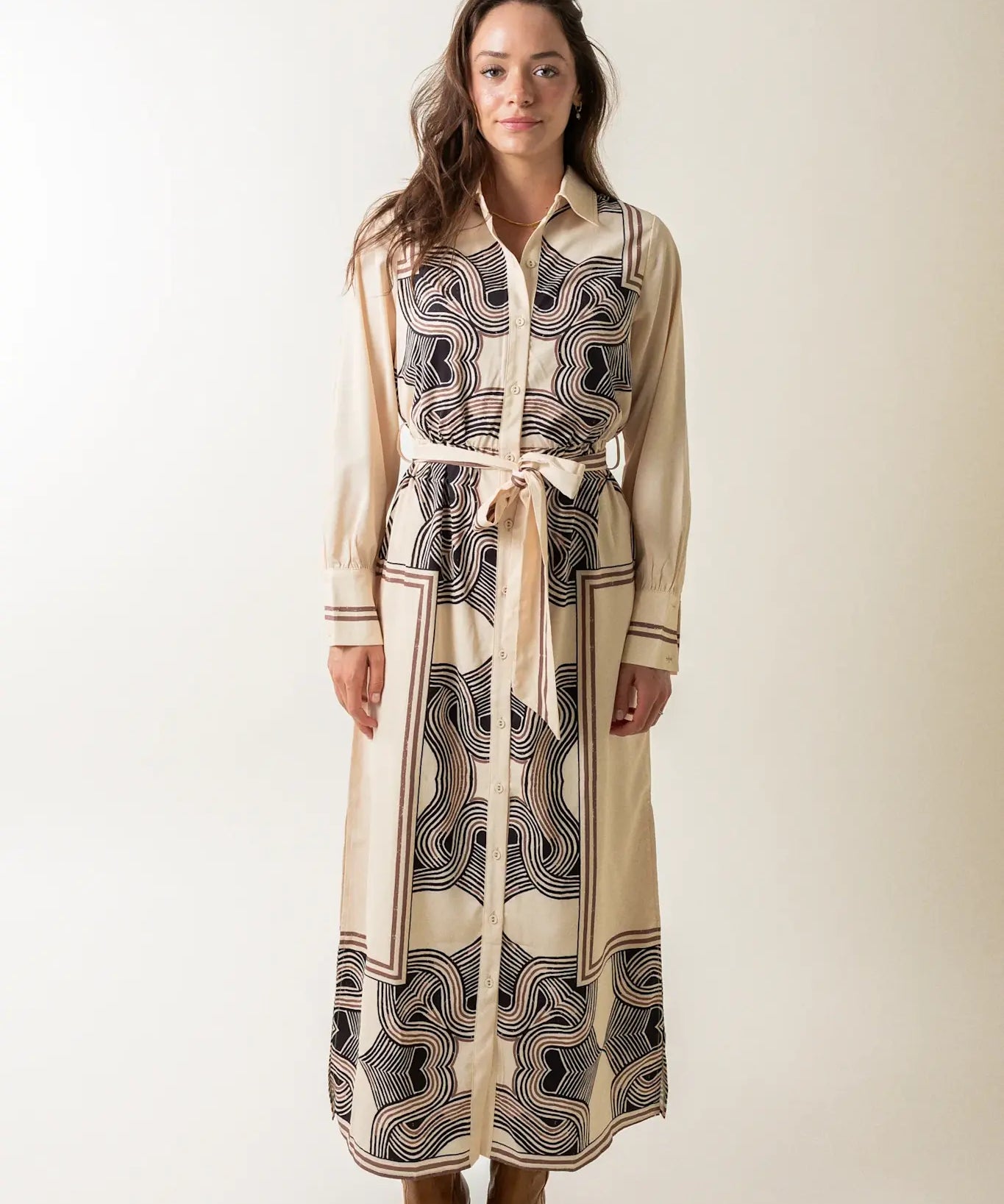 LSLV PRINT MAXI SHIRTDRESS
