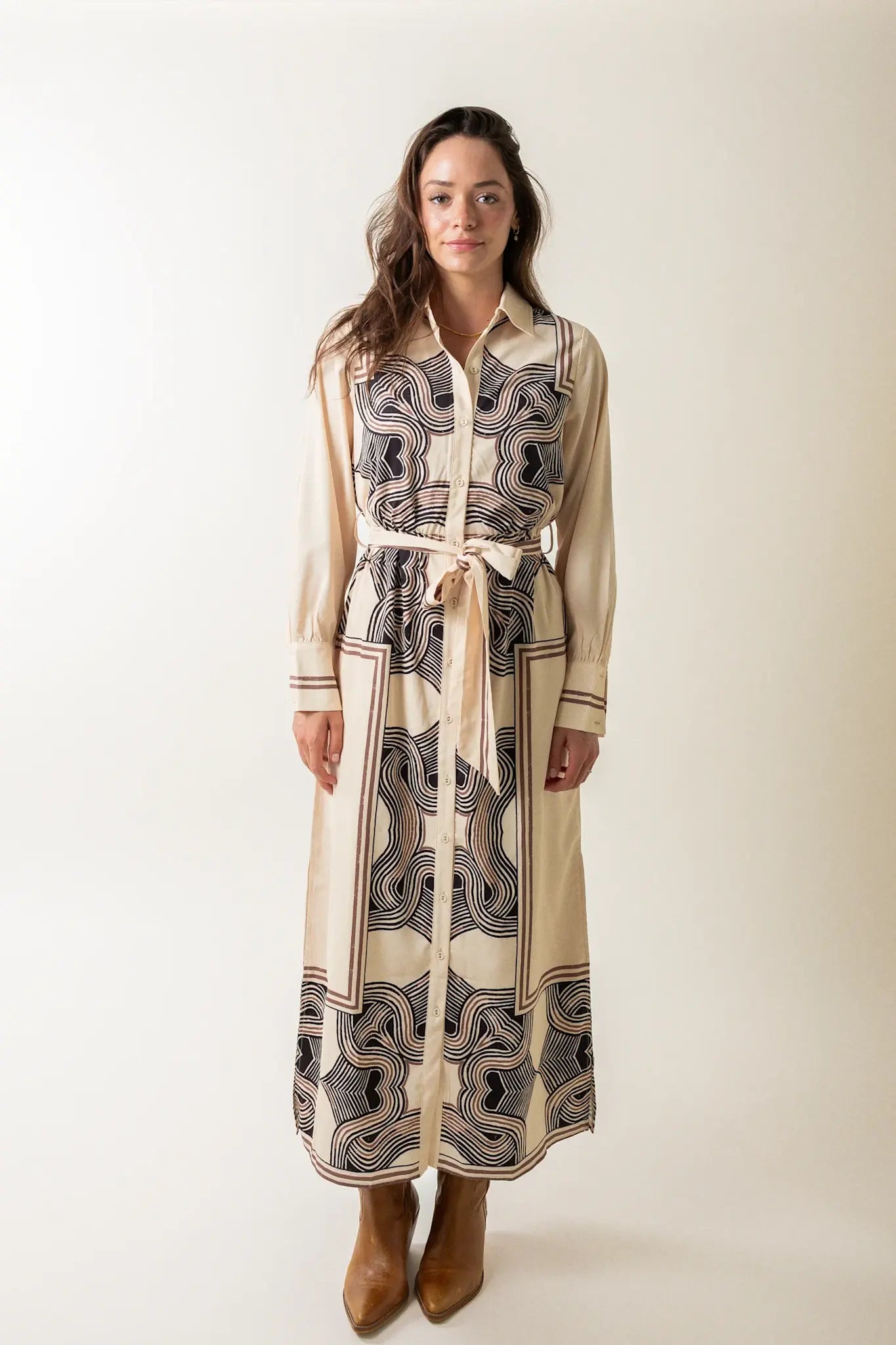 LSLV PRINT MAXI SHIRTDRESS