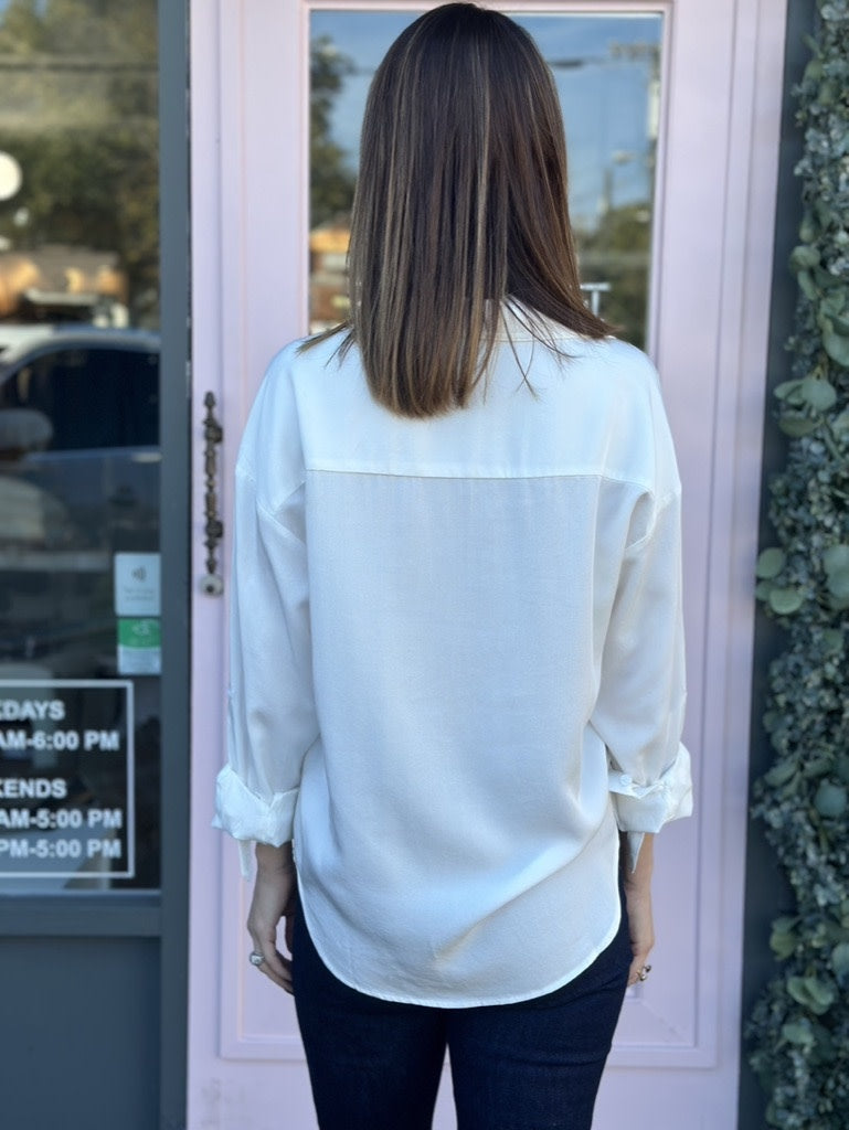 LUXE SATEEN BUTTON DOWN
